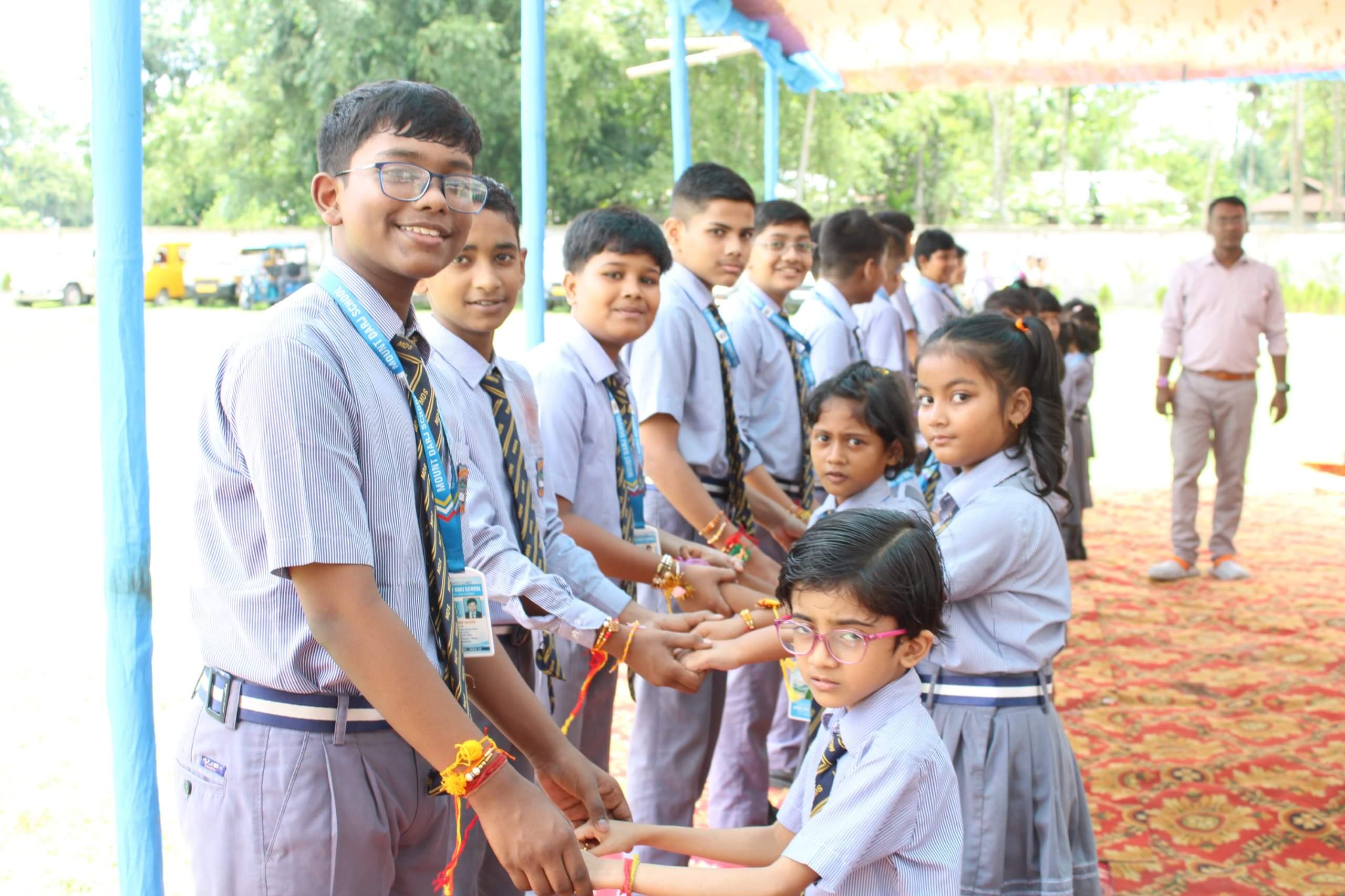 Students in prayer ground