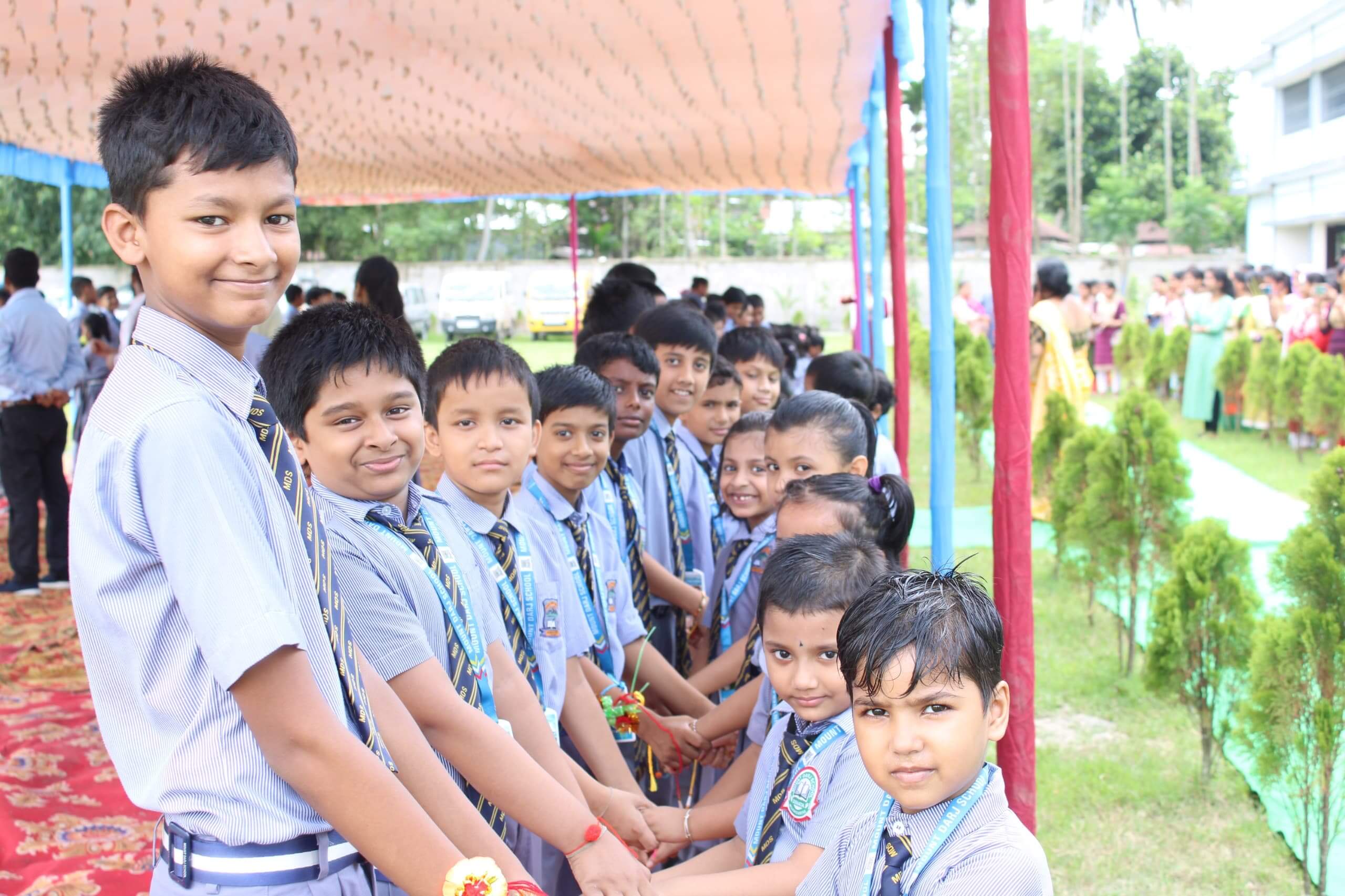 Students in prayer ground